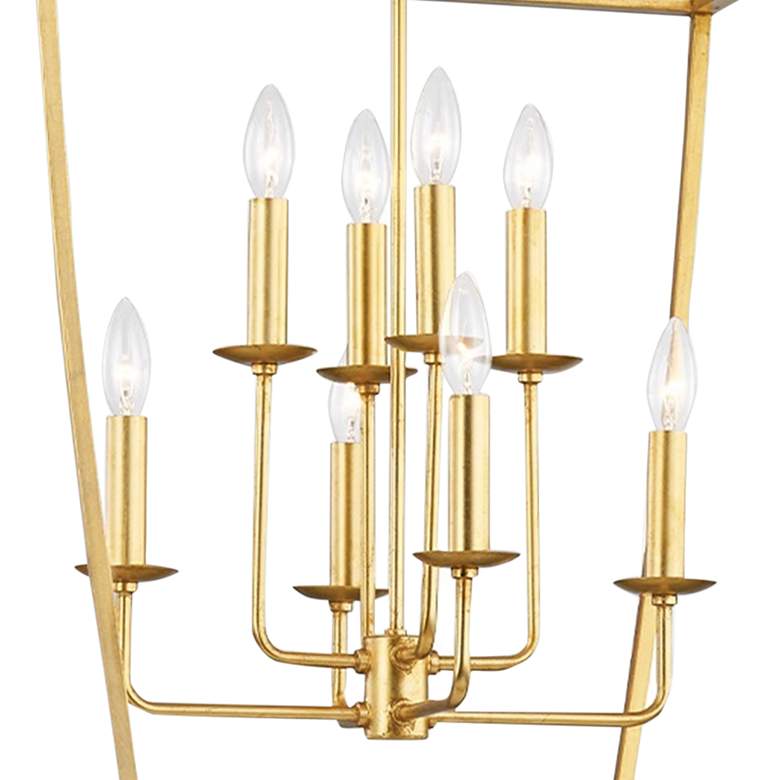Image 3 Hudson Valley Bryant 24" Wide Gold Leaf 8-Light Pendant more views