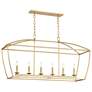 1_Hudson Valley Bryant 48 1/4" Gold Leaf 6-Light Island Pendant Light