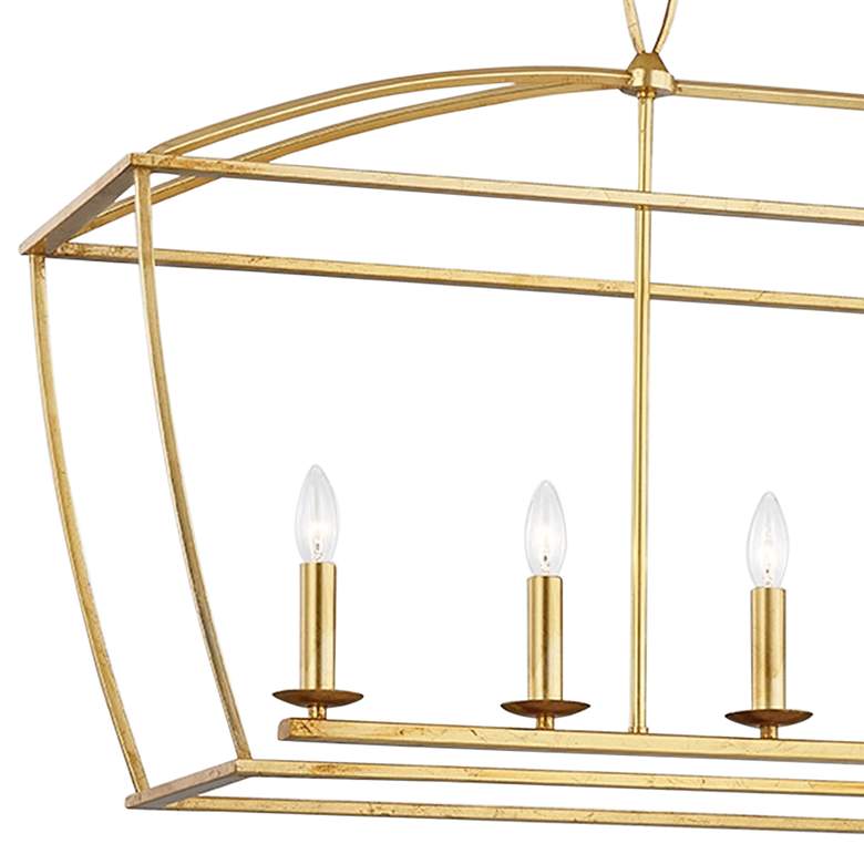 Image 2 Hudson Valley Bryant 48 1/4" Gold Leaf 6-Light Island Pendant Light more views