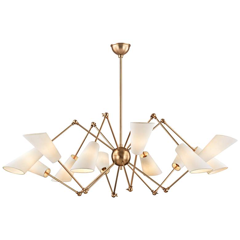 Image 2 Hudson Valley Buckingham 54 inch Wide Aged Brass Modern Chandelier