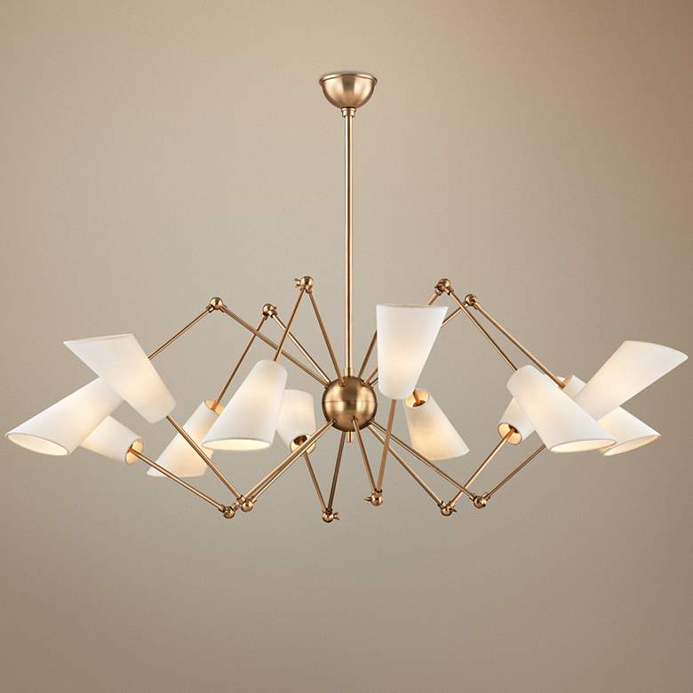 Image 1 Hudson Valley Buckingham 54" Wide Aged Brass Modern Chandelier