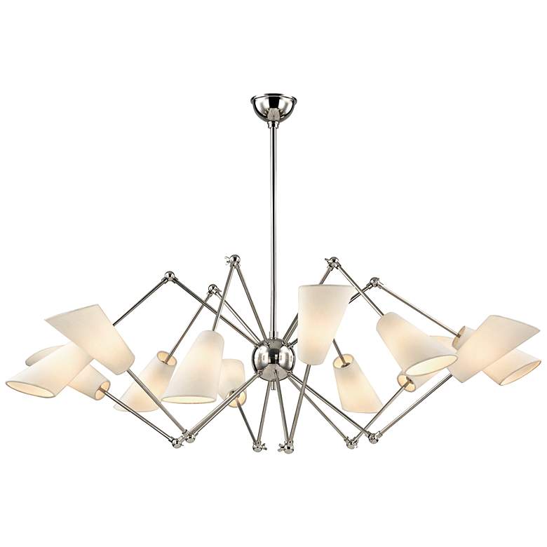 Image 1 Hudson Valley Buckingham 54"W Polished Nickel Chandelier