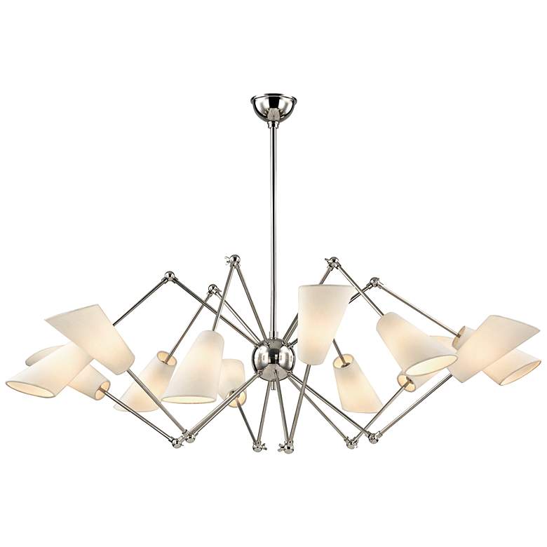 Image 1 Hudson Valley Buckingham 54 inchW Polished Nickel Chandelier