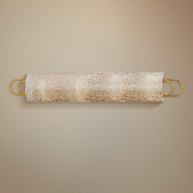 Image 1 Hudson Valley Buckley 31 inch Wide Aged Brass Bath Light