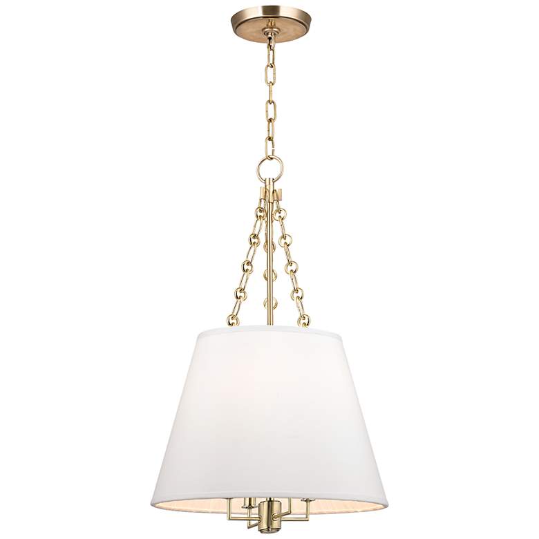 Image 2 Hudson Valley Burdett 15" Wide Aged Brass Pendant Light