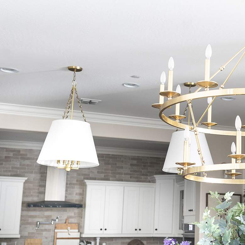 Image 3 Hudson Valley Burdett 15" Wide Aged Brass Pendant Light more views