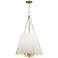 Hudson Valley Burdett 22" Aged Brass White Silk Modern Pendant Light