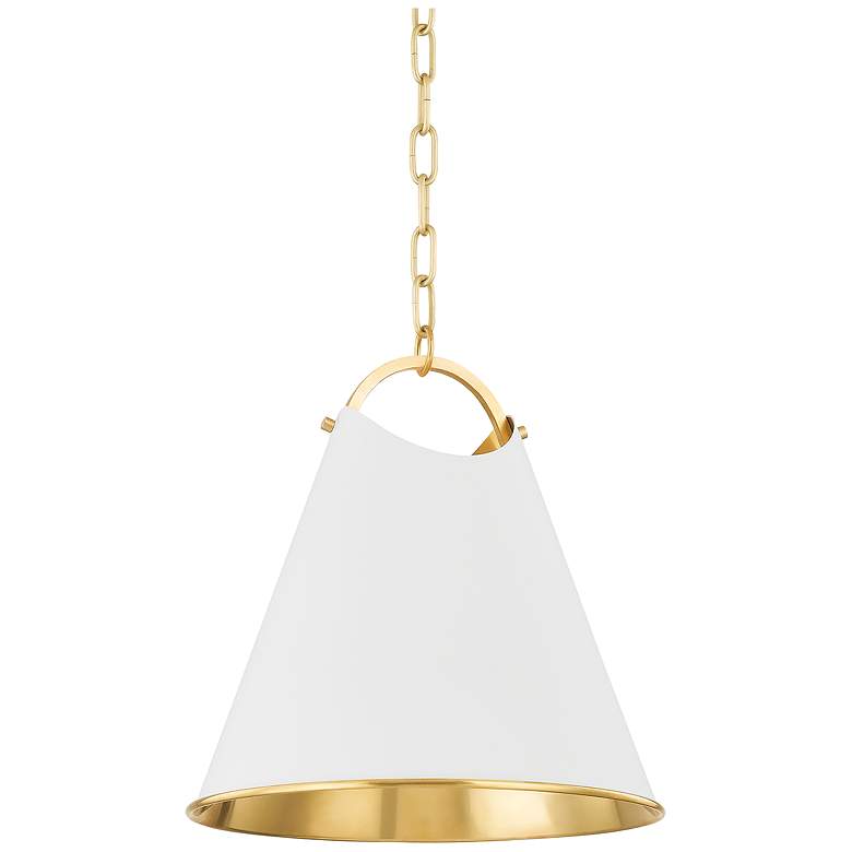 Image 1 Hudson Valley Burnbay 13.75" Wide Aged Brass 1 Light Pendant