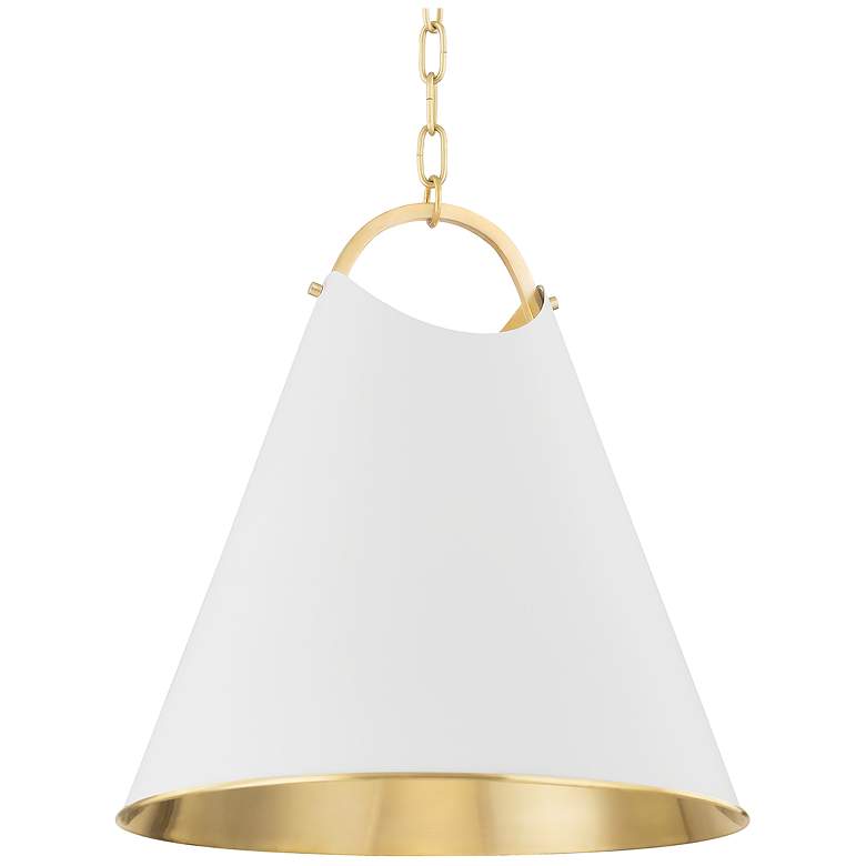 Image 1 Hudson Valley Burnbay 18.25" Wide Aged Brass 1 Light Pendant