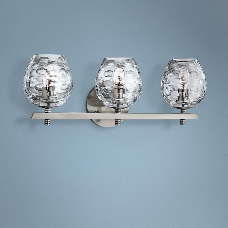 Image 1 Hudson Valley Burns 19 inchW 3-Light Satin Nickel Bath Light