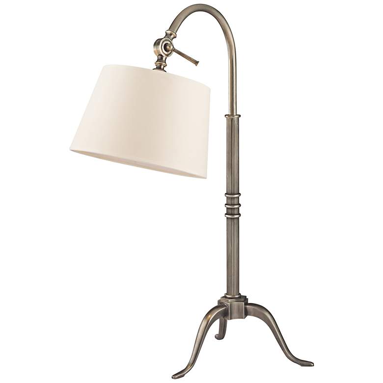 Image 1 Hudson Valley Burton Aged Silver Arc Desk Lamp