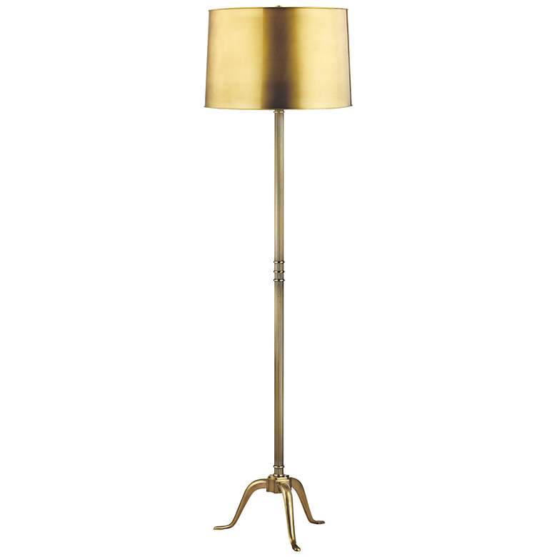 Image 1 Hudson Valley Burton Vintage Brass Floor Lamp Metal Shade