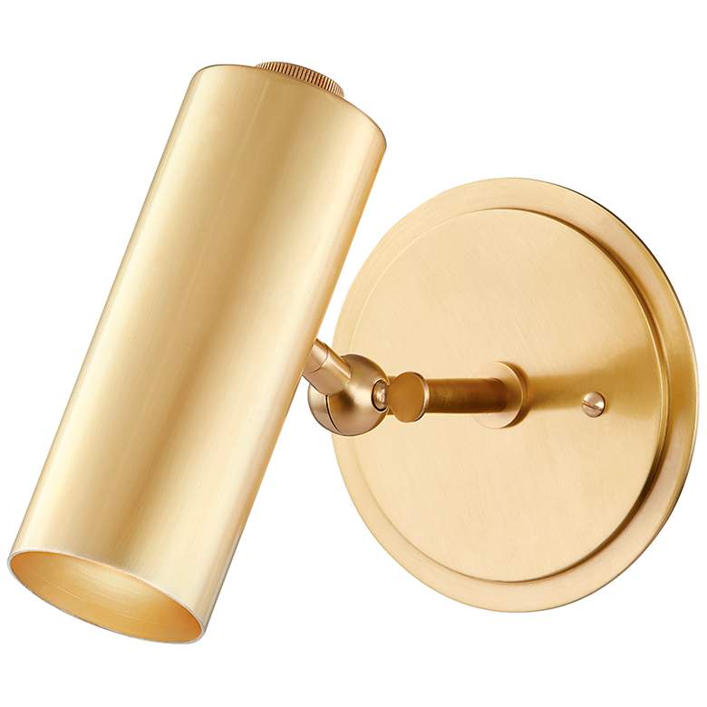 Image 1 Hudson Valley Bushwick 7 1/2" High Aged Brass Wall Sconce