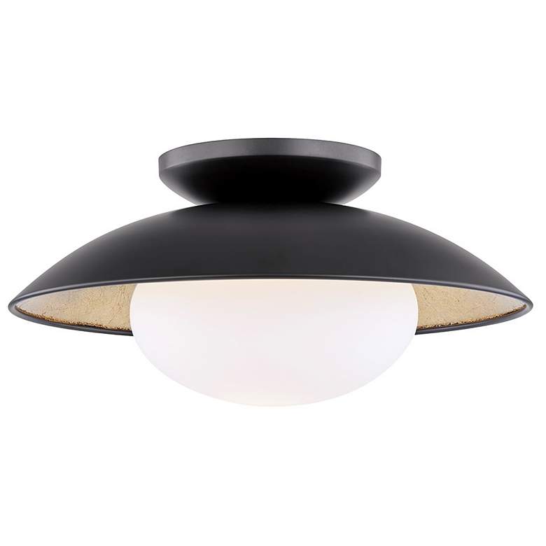 Image 1 Hudson Valley Cadence 14 inch Wide Black and Gold Modern Ceiling Light