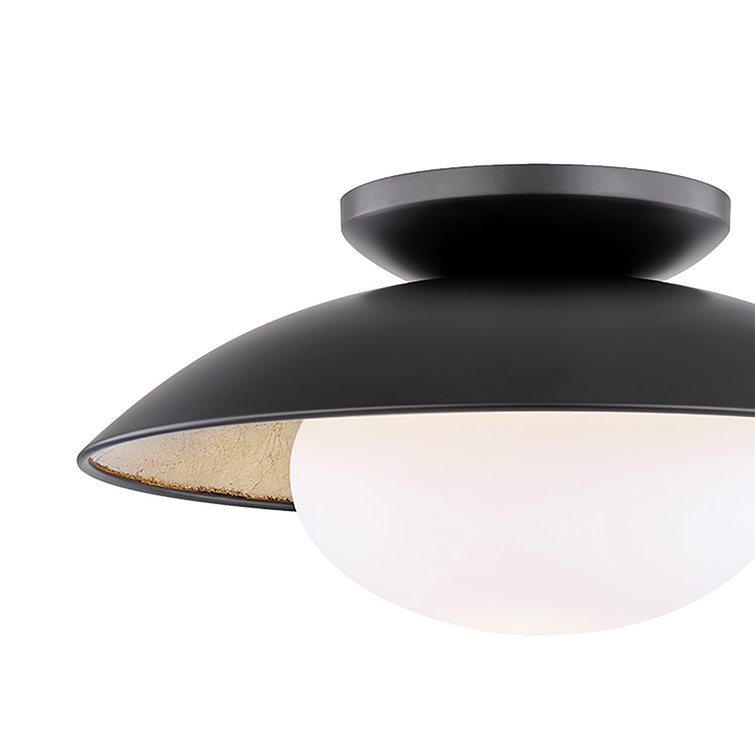 Image 2 Hudson Valley Cadence 14" Wide Black and Gold Modern Ceiling Light more views