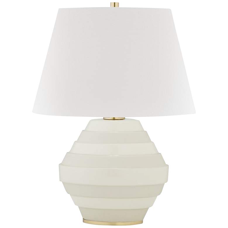 Image 1 Hudson Valley Calverton 20 inchH White Ceramic Accent Table Lamp