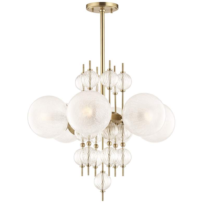 Image 2 Hudson Valley Calypso 27 1/4 inchW Aged Brass 6-Light Chandelier