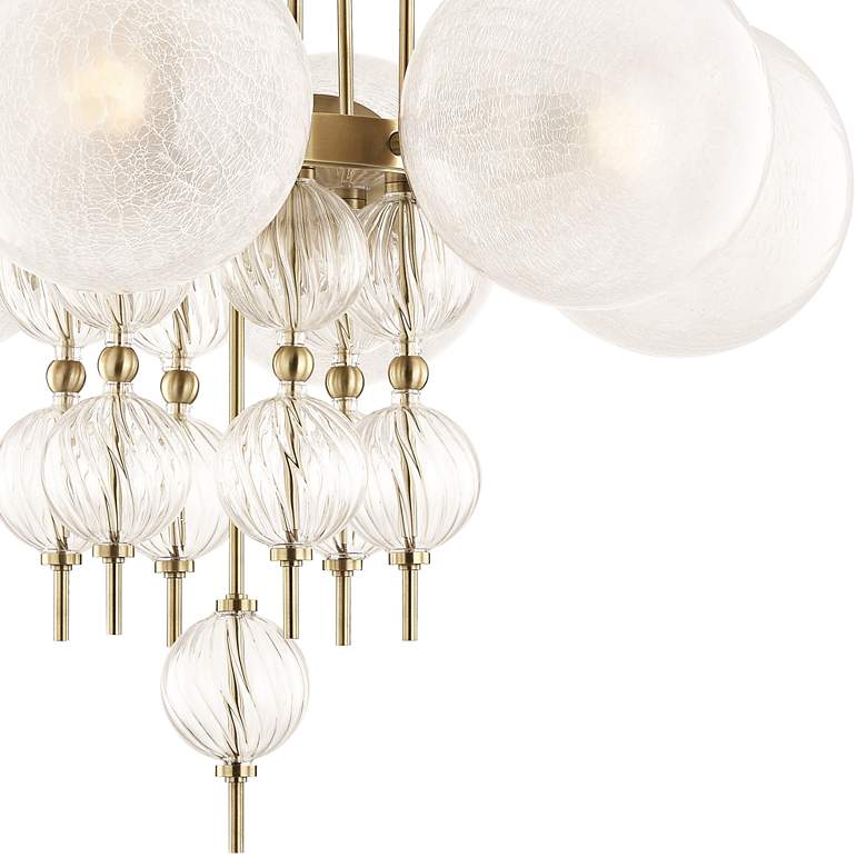 Image 3 Hudson Valley Calypso 27 1/4"W Aged Brass 6-Light Chandelier more views