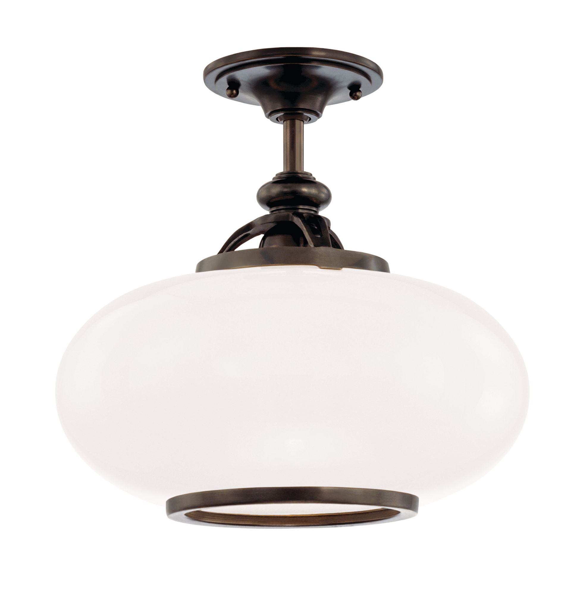 Thumbnail3 of Hudson Valley Canton 15" Wide Old Bronze 1 Light Semi Flush more views