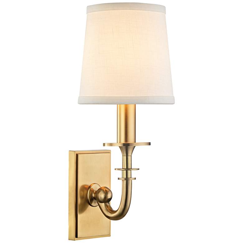 Image 2 Hudson Valley Carroll 13 inch High Aged Brass Wall Sconce