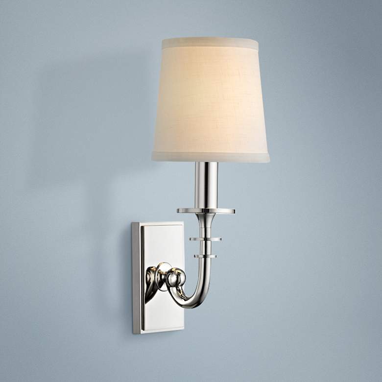 Image 1 Hudson Valley Carroll 13"H Polished Nickel Wall Sconce