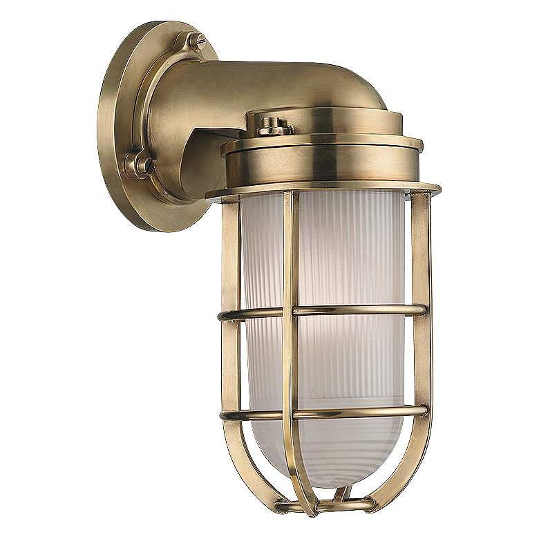 Image 1 Hudson Valley Carson 10" High Aged Brass Wall Sconce