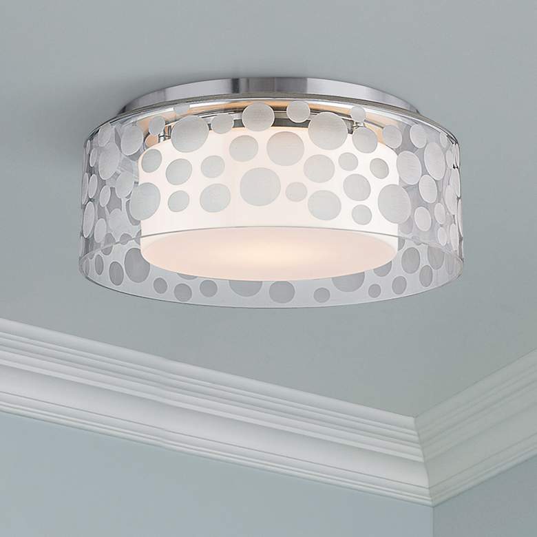 Image 1 Hudson Valley Carter 11 inchW Satin Aluminum LED Ceiling Light