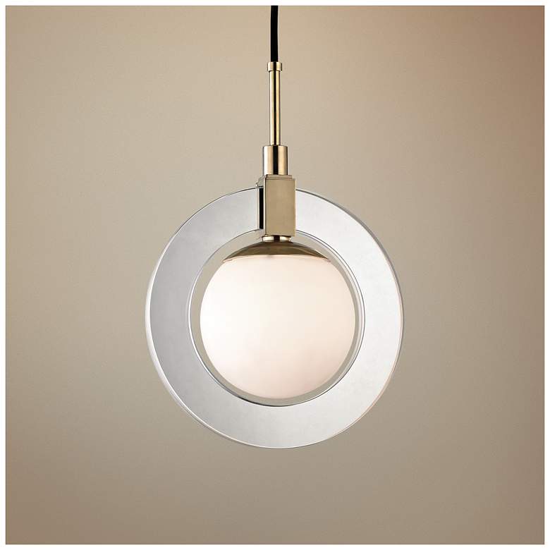 Image 1 Hudson Valley Caswell 12" Wide Aged Brass LED Mini Pendant