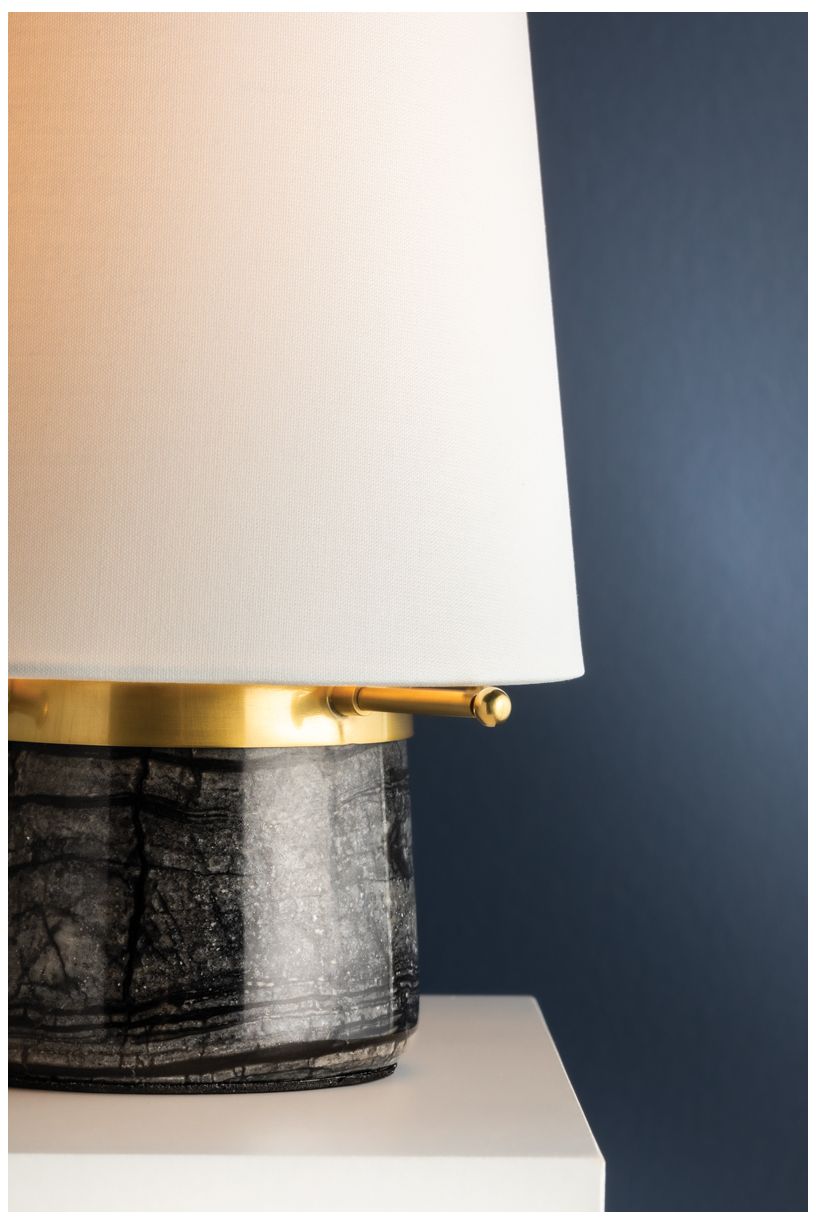 Image 5 Hudson Valley Central Valley Rechargeable Table Lamp 8.25 In. Aged Brass more views