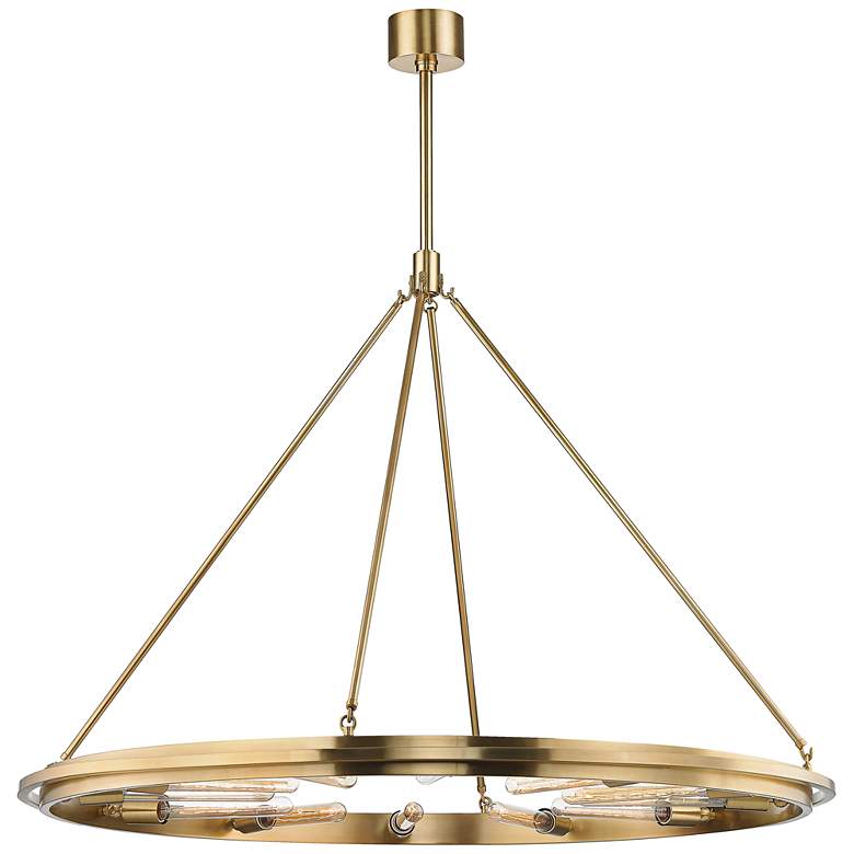 Image 2 Hudson Valley Chambers 45" Wide Aged Brass 12-Light Pendant