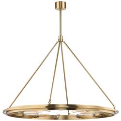 Hudson Valley Chambers 45&quot; Wide Aged Brass 12-Light Pendant