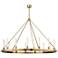 Hudson Valley Chambers 58" Wide Aged Brass Round Ring Chandelier