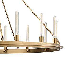 Image3 of Hudson Valley Chambers 58" Wide Aged Brass Round Ring Chandelier more views