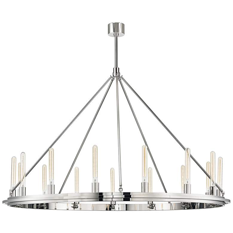 Image 1 Hudson Valley Chambers 58" Wide Nickel 15-Light Chandelier