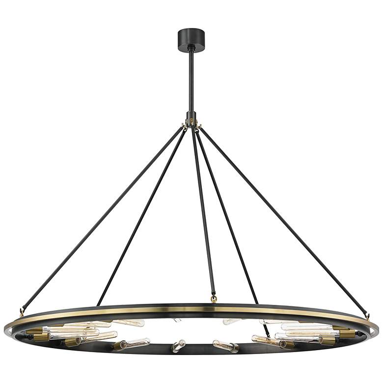 Image 2 Hudson Valley Chambers 58" Wide Old Bronze 15-Light Pendant