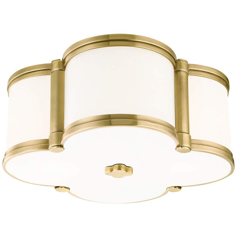 Image 2 Hudson Valley Chandler 12 1/2"W Aged Brass Ceiling Light