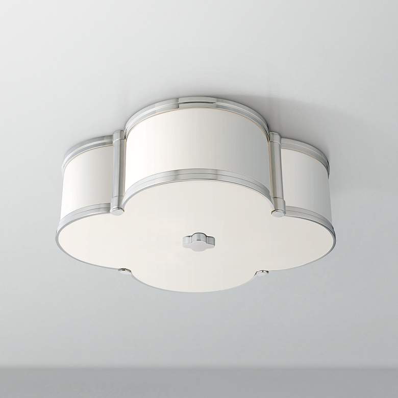 Image 1 Hudson Valley Chandler 16 3/4 inch Wide Nickel Ceiling Light