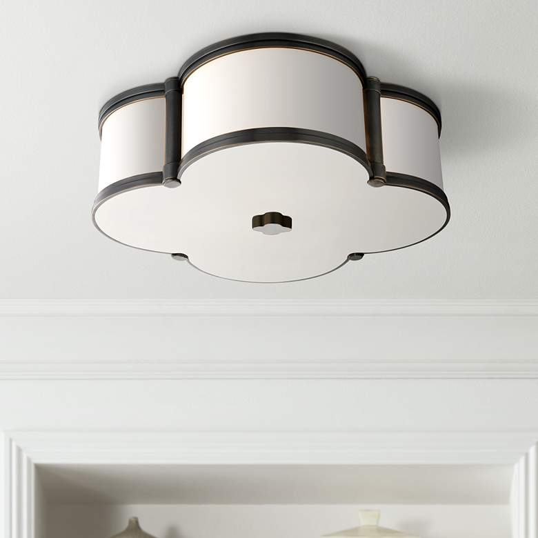 Image 1 Hudson Valley Chandler 16 3/4"W Old Bronze Ceiling Light