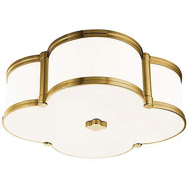 Hudson Valley Chandler 16 3/4"W Aged Brass Ceiling Light