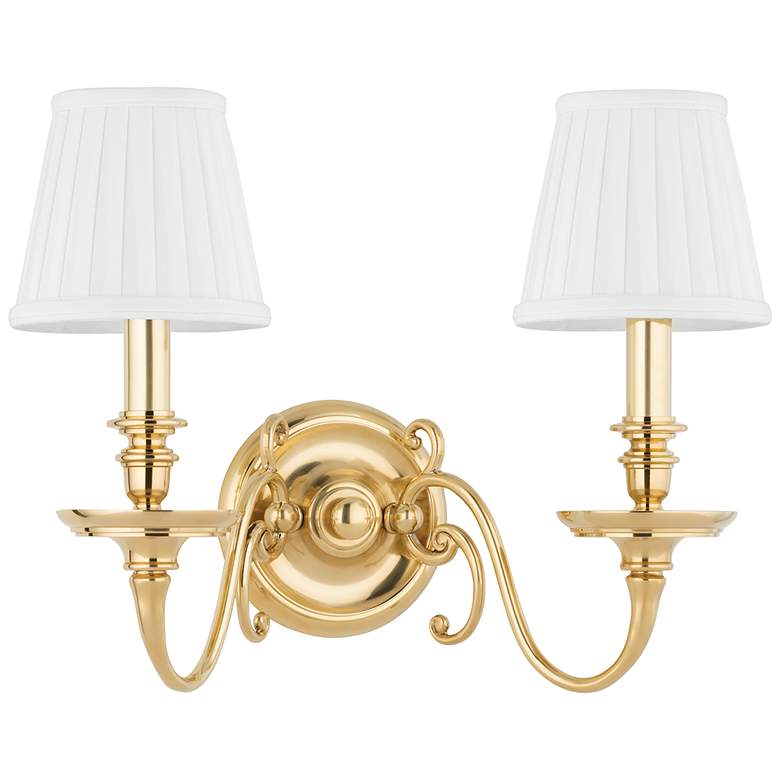 Image 1 Hudson Valley Charleston 16" Wide Aged Brass 2 Light Wall Sconce