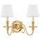 Hudson Valley Charleston 16" Wide Aged Brass 2 Light Wall Sconce