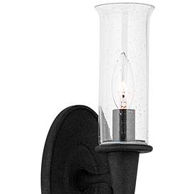 Image3 of Hudson Valley Chisel 21 1/4" High Black Iron Wall Sconce more views
