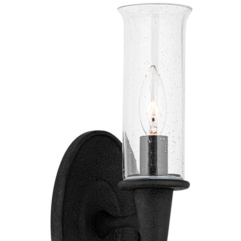 Image 3 Hudson Valley Chisel 21 1/4" High Black Iron Wall Sconce more views