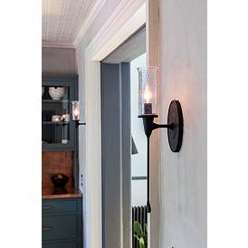 Image4 of Hudson Valley Chisel 21 1/4" High Black Iron Wall Sconce more views