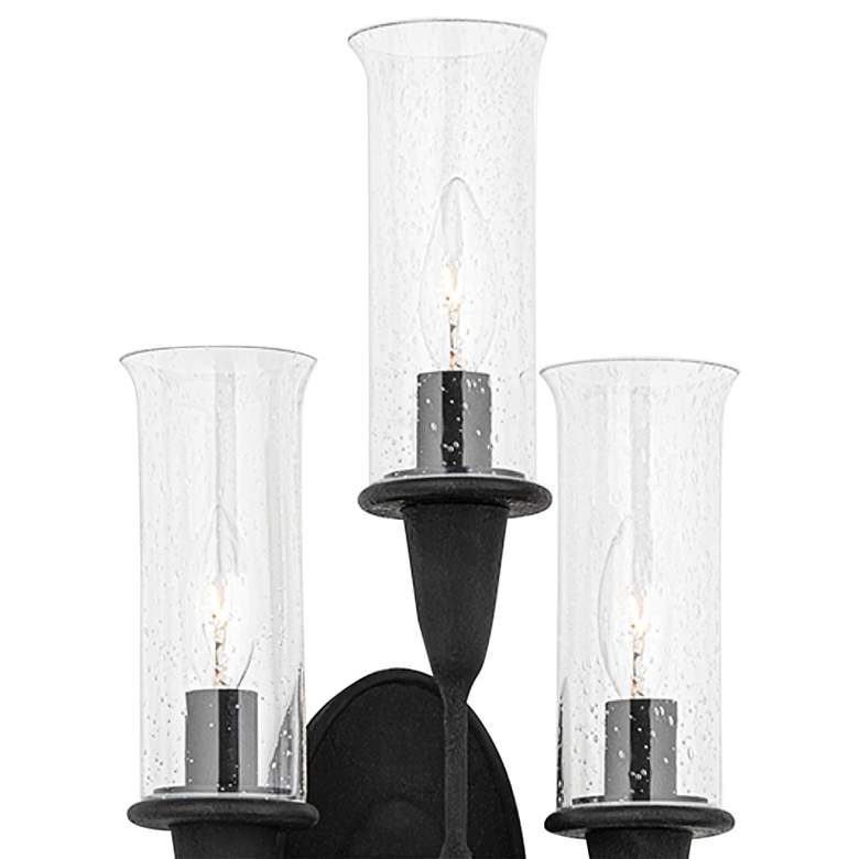 Image 2 Hudson Valley Chisel 27 1/2"H Black Iron 3-Light Wall Sconce more views