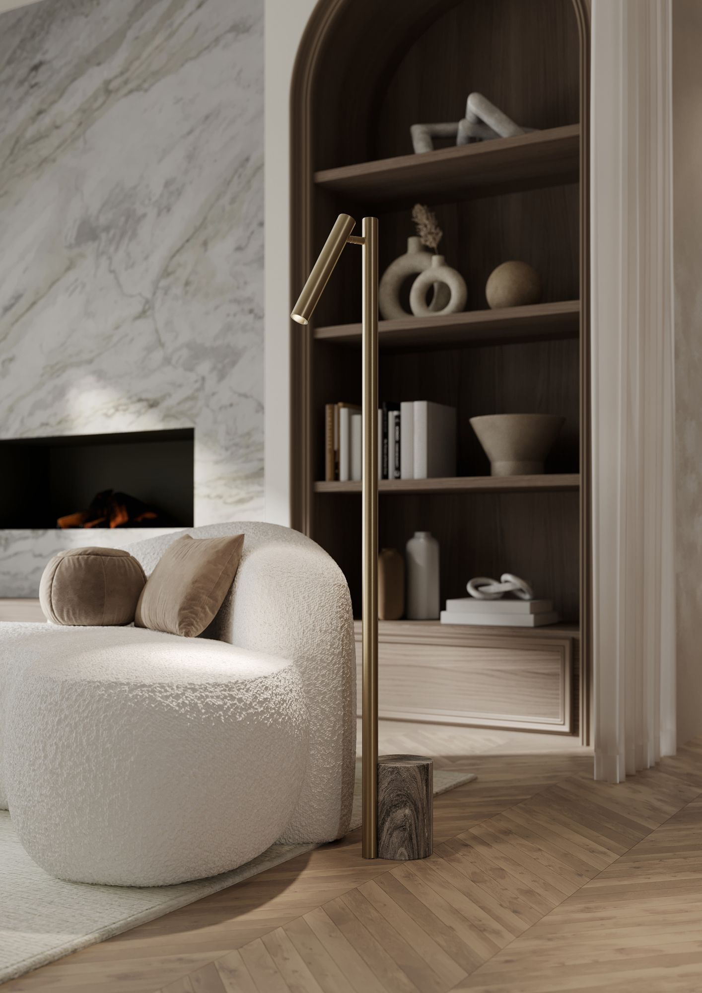 Image 3 Hudson Valley Circleville Floor Lamp 5.5 Inch In Aged Brass more views