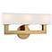 Hudson Valley Clarke 16 1/2"W Aged Brass 3-LED Bath Light