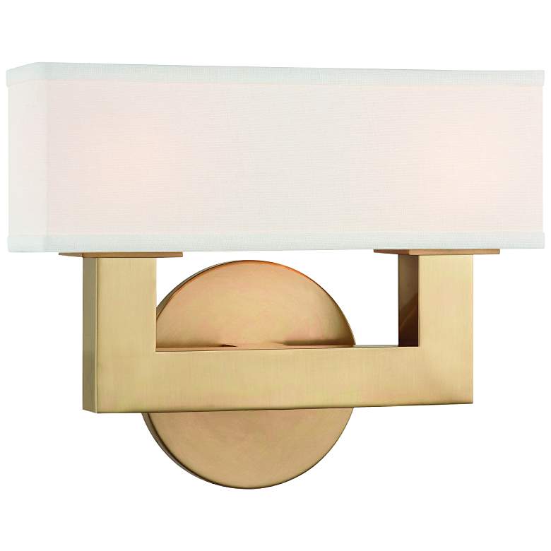 Image 1 Hudson Valley Clarke 8 1/4 inchH Aged Brass 2-LED Wall Sconce