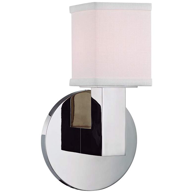 Image 1 Hudson Valley Clarke 8 3/4"H Polished Nickel LED Wall Sconce