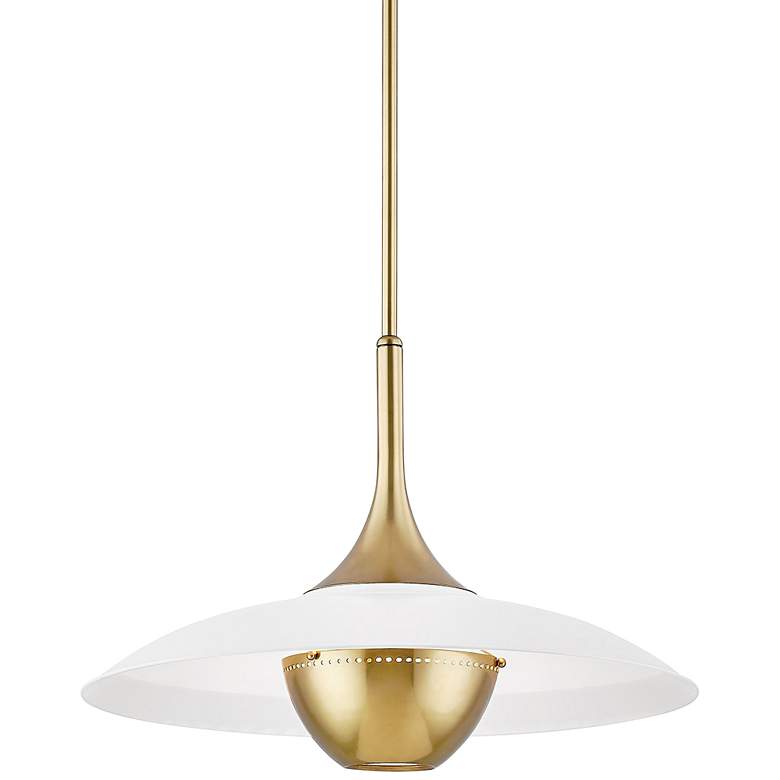 Image 1 Hudson Valley Clarkson 24" Wide Aged Brass Pendant Light